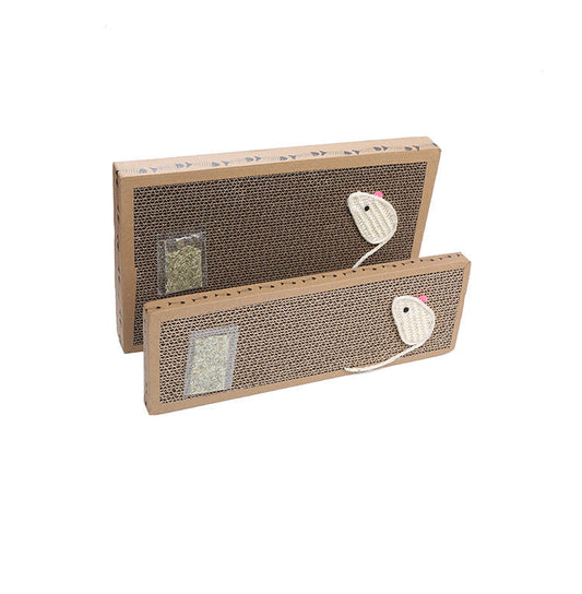 HKM-2715197 Cat Scratching Board with Woven Sisal Mouse and Catnip - Large and Small Sizes Available