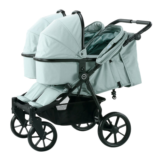 HKM-273491 Twin Baby Stroller with Large Basket for Infants and Toddlers