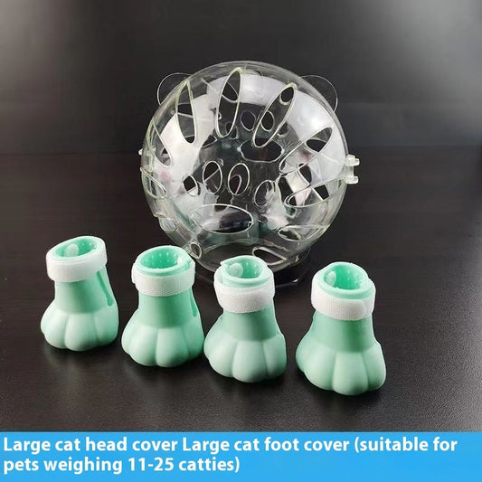 HKM-2740413 Cat Anti-Licking Space Head Cover with Foot Covers for All Seasons