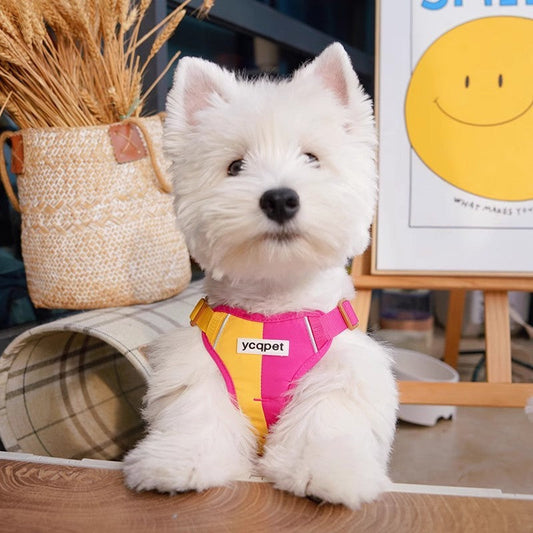 HKM-279251 Cute Reflective Color Matching Rope Chest Strap for Dogs