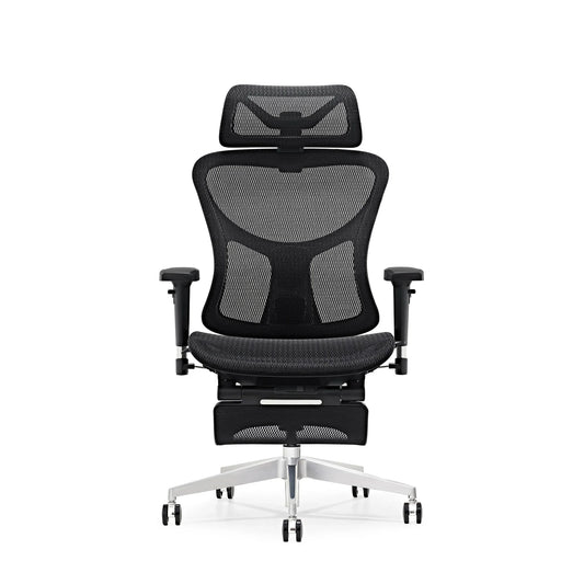 HKM-279507 Ergonomic Adjustable Mesh Executive Office Chair with Footrest and Swivel Function