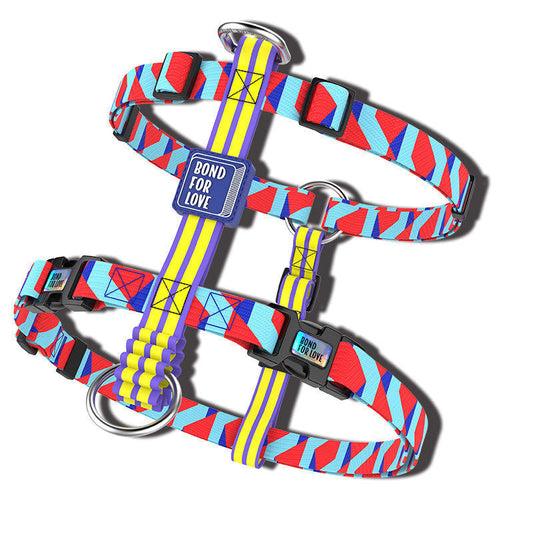 HKM-2795325 Adjustable Soft Nylon Dog Chest Harness with Leash Strap for Large Dogs