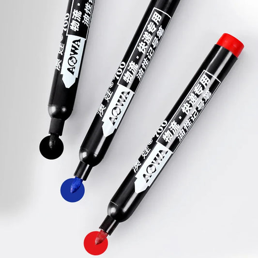 HKM-280339 Permanent Waterproof Marker Pen - Black, Blue, Red - Non-toxic Ink for Versatile Use