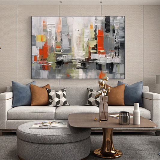 HKM-286739 Handpainted Abstract Textured Oil Painting on Canvas for Modern Home Decor
