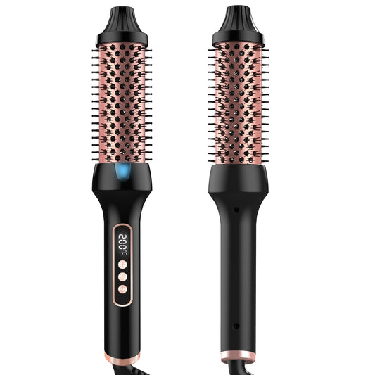 HKM-288531 Anion Hair Roller Comb with Dual PTC Heater for Straightening and Curling - 110-200°C Temperature, 38mm Barrel