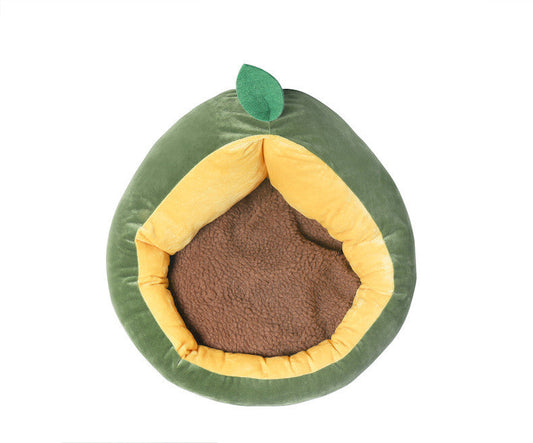 HKM-2888637 Warm Removable Cushion Cat and Small Dog Nest in Avocado Design