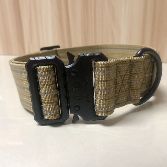 HKM-288979 Tactical Outdoor Dog Collar for Medium to Large Dogs, Adjustable 32-56CM, Multiple Color Options