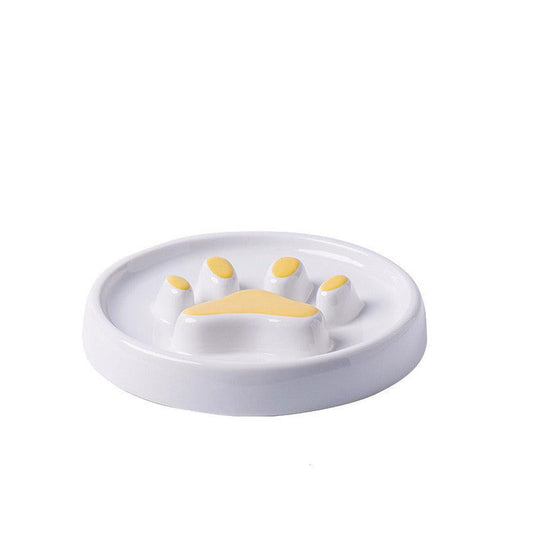 HKM-291411 Ceramic Slow Food Bowl for Dogs and Cats - Available in Pink, Yellow, and Black