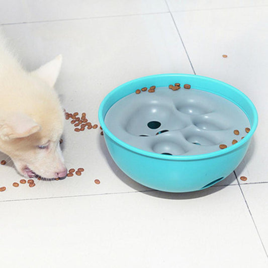 HKM-2927933 Interactive Puzzle Dog Bowl for Cats and Dogs - 21cm Diameter, Blue or Orange Color