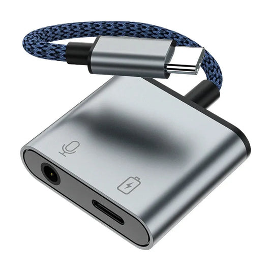 HKM-293459 USB-C to 3.5mm Headphone Jack Adapter with Type-C Charging Support for Samsung S20 and iPad Pro