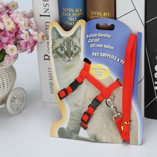 HKM-2937917 Adjustable Cat Traction Belt - 1.2m Length, 1cm Width for Comfortable Towing