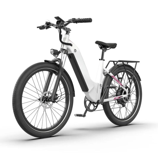 HKM-294035 52V 15Ah Electric City Bicycle with 750W Motor, 7-Speed Gears, 26-Inch Wheels, and Disc Brakes
