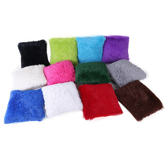 HKM-295251 Sea Velvet Solid Color Cushion Cover - 45x45cm Decorative Pillowcase for Sofa and Car