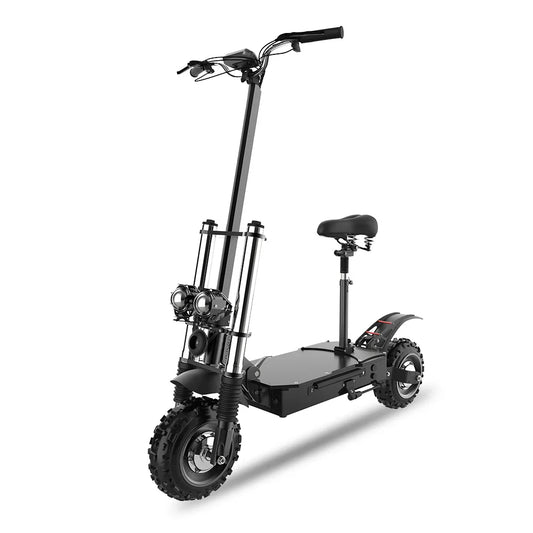 HKM-297363 6000W Dual Motor Electric Scooter with Seat, 72V, 110km Range, 85km/h Speed, Full Suspension, Off-Road Capability