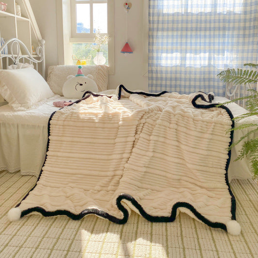 HKM-298003 Solid Color Berber Polar Fleece Blanket - Available in Multiple Sizes and Colors