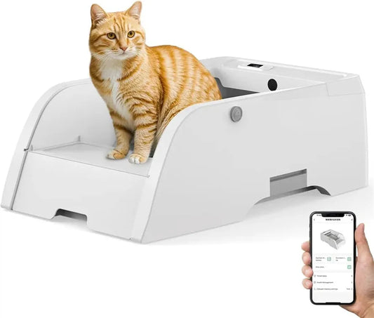 HKM-298771 Automatic Self-Cleaning Cat Litter Box with 6L Capacity – Easy Maintenance Smart Toilet