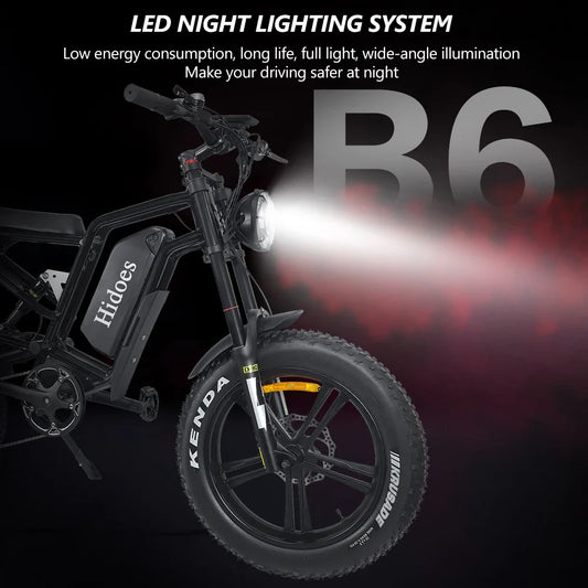 HKM-301395 48V 1200W Electric Bike with 20-Inch Wheels, Aluminum Alloy Frame, and 7-Speed Gears for Adults, Range 20-40 km