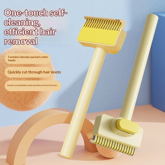 HKM-3015485 Pet Knot-Untangling Comb for Dogs and Cats - Durable ABS Plastic and Stainless Steel, Available in Green and Yellow