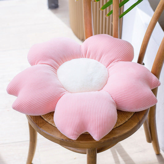 HKM-305363 Daisy Petal Plush Cushion with Full Filling - Nordic Design, Multiple Colors and Sizes Available