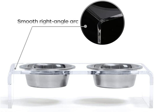 HKM-3100861 Acrylic Pet Feeder for Dogs and Cats - Environmentally Friendly Clear Feeding Rack