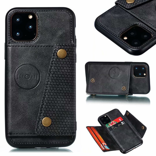 HKM-315219 Applique Leather Double Buckle Phone Case for Various Xiaomi and Redmi Models