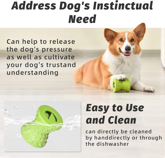HKM-3153981 Durable Interactive Treat Dispensing Dog Toy - Tough Natural Rubber Chew Bone for Aggressive Chewers
