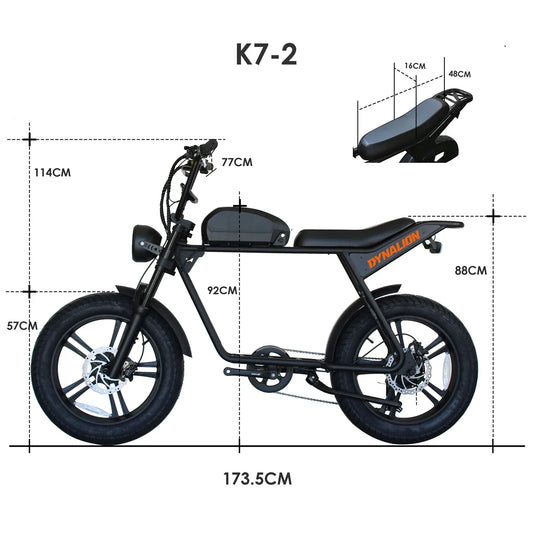HKM-316051 1000W Electric Fat Tire Mountain Bike with 48V 16Ah Long Range Battery and 7-Speed Gear System