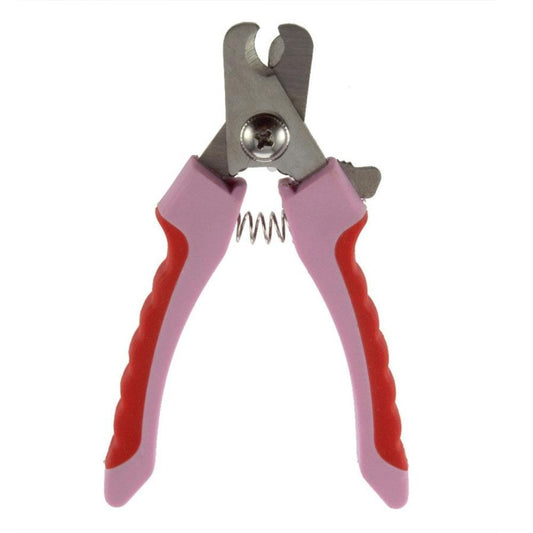 HKM-316179 Pet Nail Clippers Scissors for Dogs and Cats - Stainless Steel, 125mm, Pink