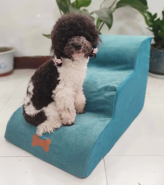 HKM-3199165 Three-Storey Sloping Pet Stairs with Removable Washable Cushion Cover