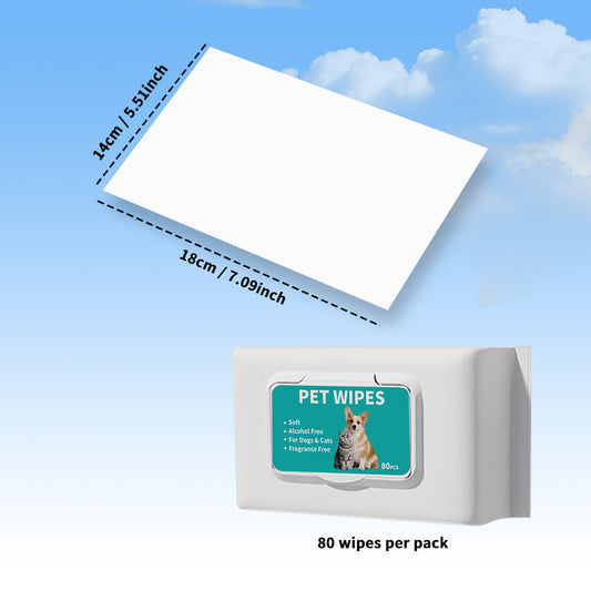 HKM-3214141 Gentle Unscented Pet Wipes for Dogs & Cats - Alcohol-Free Grooming Wipes for Paws, Body & Bum - 100 Sheets