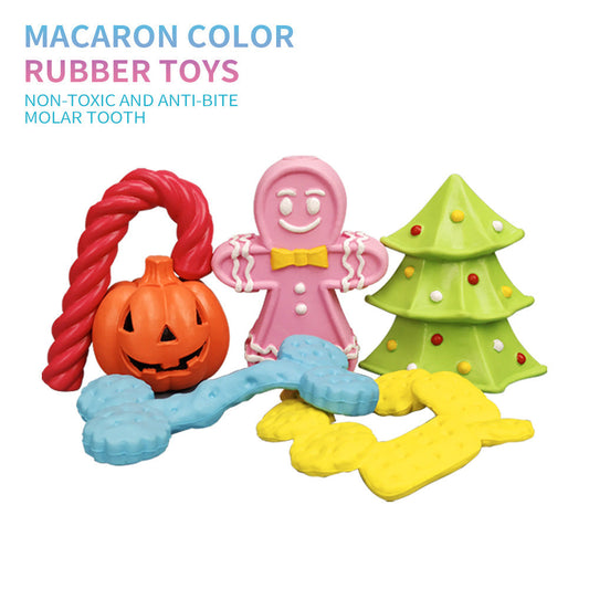 HKM-3228605 Christmas Themed Bite-Resistant Dog Rubber Chew Toy with Sound for All Breeds