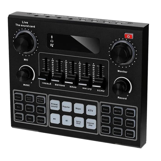 HKM-326227 V9 Sound Card Audio Interface for Live Streaming and Podcasting on Phone and PC
