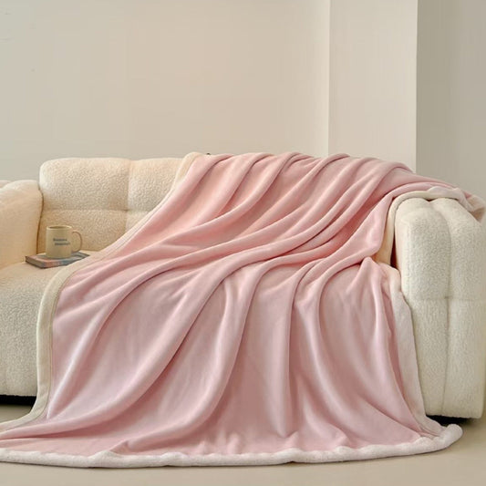 HKM-328467 Solid Color Flannel Blanket - Soft, Lightweight, Ideal for Dorms and Home Use, Available in Multiple Sizes