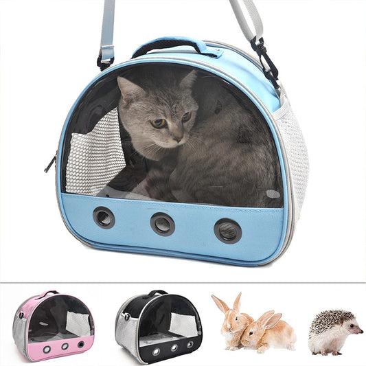 HKM-3296957 Pet Messenger Bag for Hamsters - Portable Shoulder Bag in Black, Light Blue, and Pink, Made of Oxford Cloth and PVC/Nylon