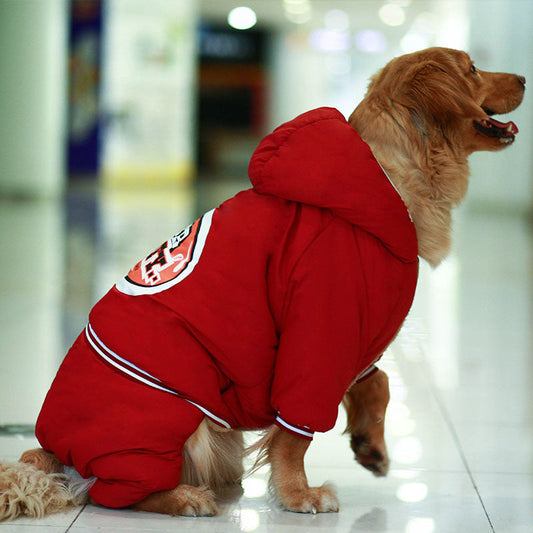 HKM-3308989 Heavy Padded Dog Apparel for Large Breeds - Red and Navy Options Available