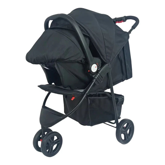 HKM-330963 3-Wheel Foldable 2-in-1 Baby Stroller and Walker with One-Handed Operation
