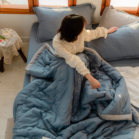 HKM-331091 Japanese Washed Cotton Summer Quilt - Available in Multiple Sizes and Colors