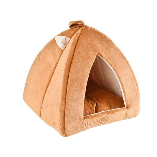 HKM-331923 Cartoon Triangle Shaped Pet Nest for Dogs and Cats - Soft Plush with High Elastic Cotton Filling, 45cm