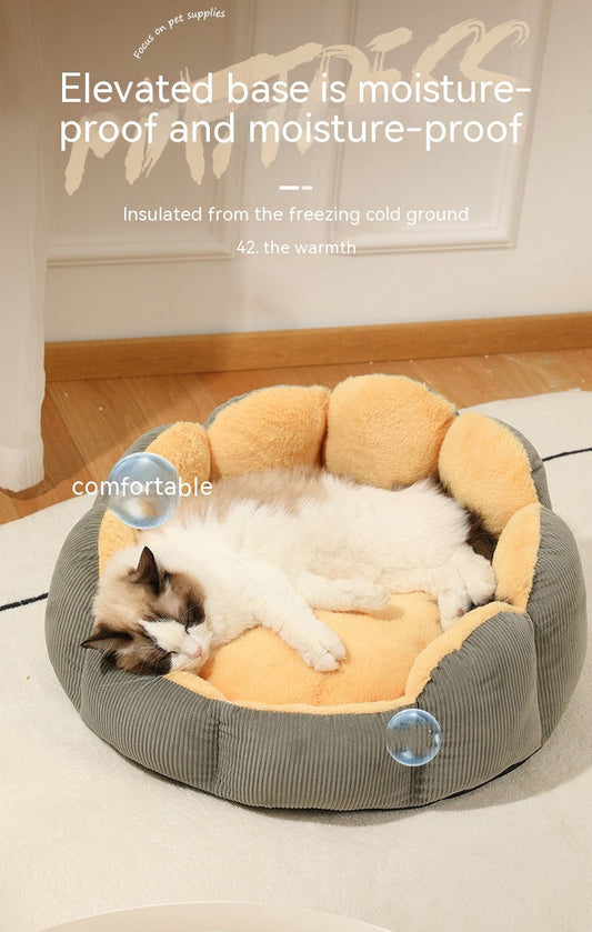 HKM-3353149 Cozy Removable and Washable Plush Cat and Dog Kennel - Available in Multiple Sizes and Colors