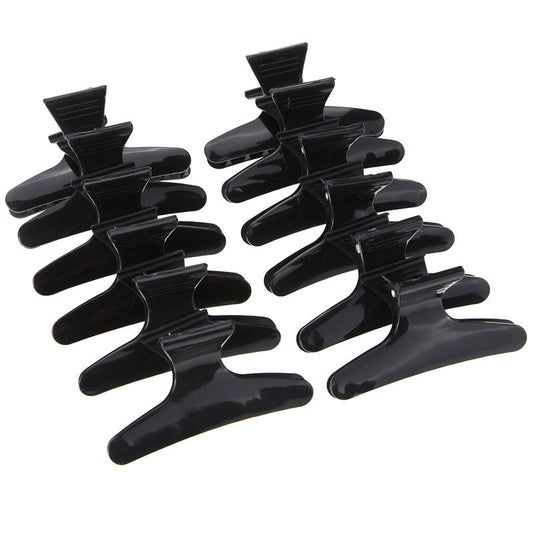 HKM-335955 Black Butterfly Hair Claw Clip - Durable Plastic for Secure Hair Hold - 8cm Length