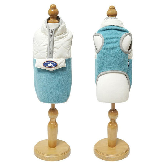 HKM-337427 Warm Zipper Waistcoat for Dogs - Cozy Granular Fleece and Polyester Fiber, Autumn & Winter Apparel