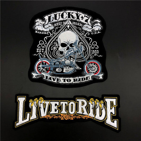 HKM-339667 Skull Design Embroidered Cloth Sticker for Accessories and Apparel