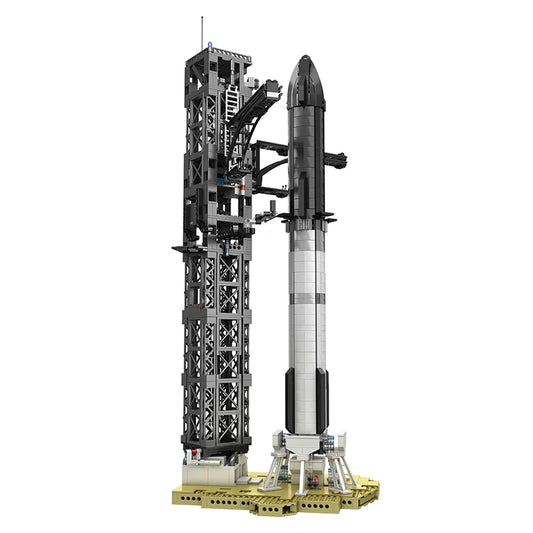 HKM-341267 Starship Rocket Building Block Model Set with 1763 Pieces for Ages 8 and Up