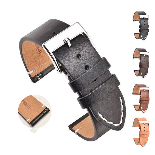 HKM-342803 Genuine Leather Watch Strap for Samsung S3 with Quick Release - Multiple Sizes and Colors Available