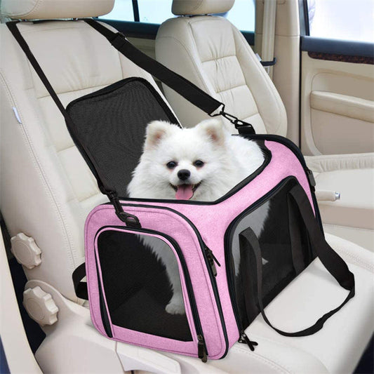 HKM-3432381 Portable Foldable Cat Carrier Bag in Solid Colors - Medium Hard Oxford Cloth - Available in Multiple Sizes