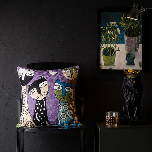 HKM-343251 Geometric Abstraction Cotton Pillowcase - European Style Cushion Cover
