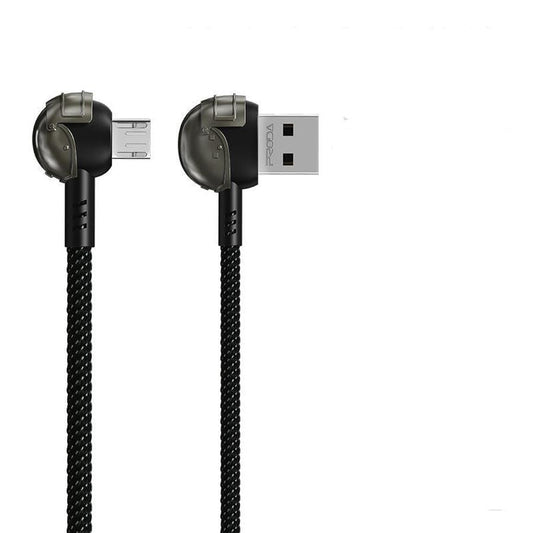 HKM-343827 Three-Stage Data Cable with Zinc Alloy and TPE, 100cm Length, Black and White/Black and Red Color
