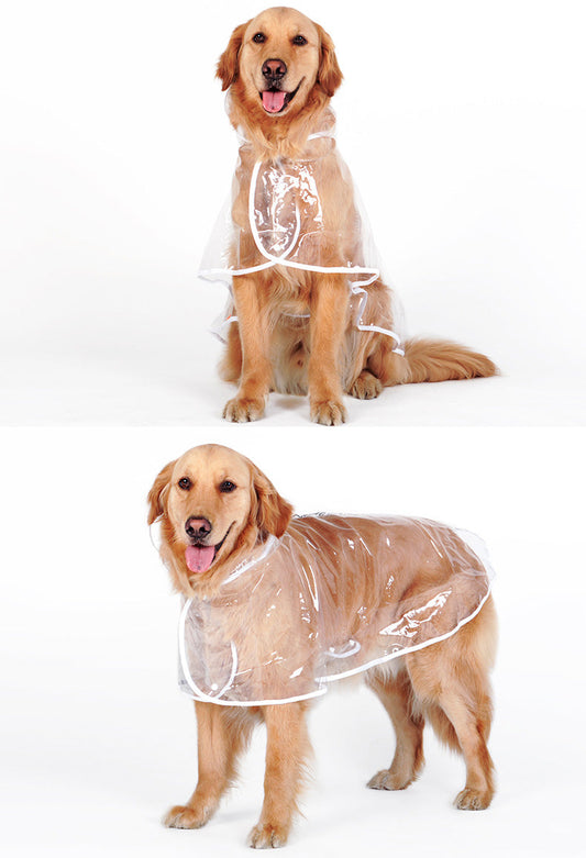 HKM-3476029 Transparent Waterproof Raincoat for Medium to Large Dogs - Sizes 3XL to 7XL