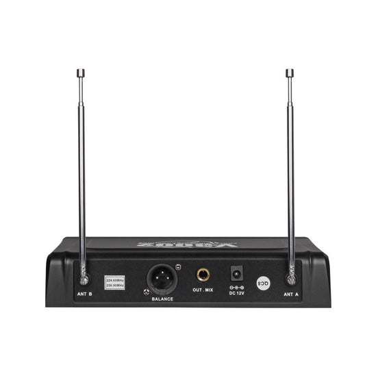 HKM-348243 Dual Handheld Wireless Microphone Set with Audio Accessories for Home and Stage Use
