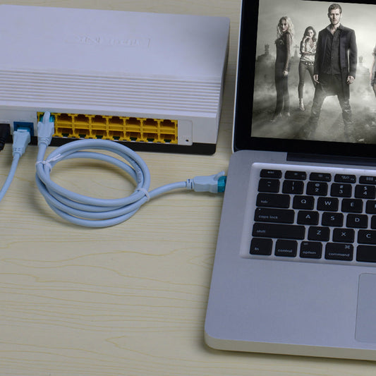 HKM-348947 Ice Blue Super Five Network Cable, RJ-45 Connector, Multiple Lengths Available